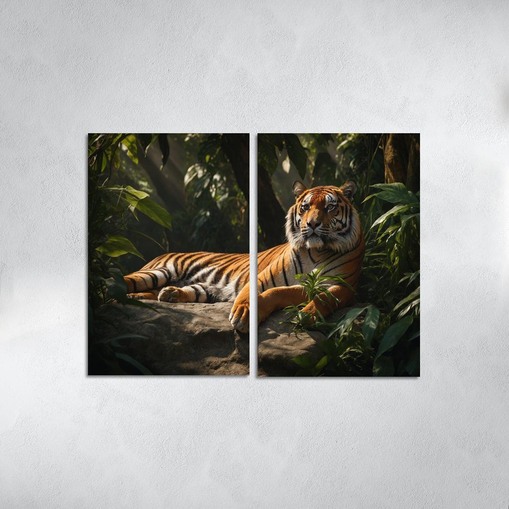 The Regal Bengal Tiger In The Jungle Canvas Paintings Frame