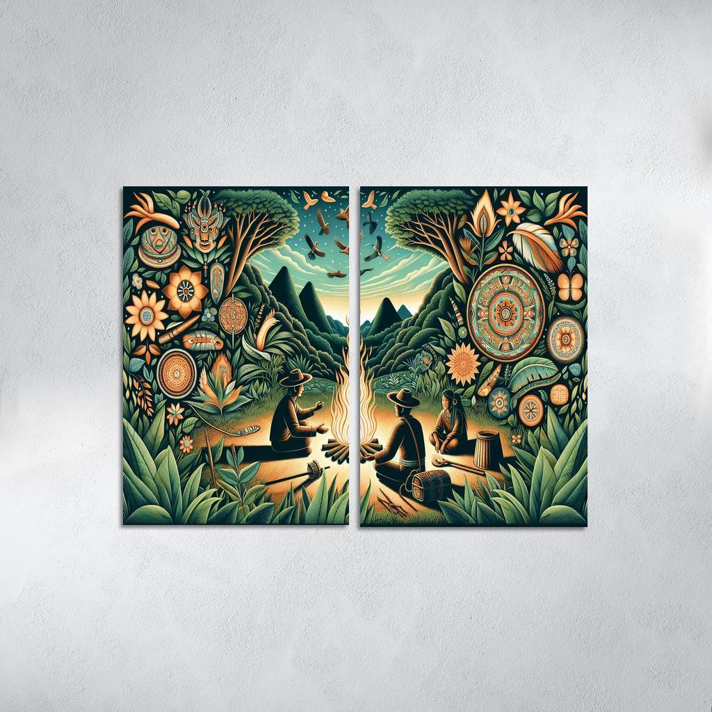 Echoes of the Past Preserving Indigenous Cultures 2 Piece HD Canvas Wall Art-Original Frame
