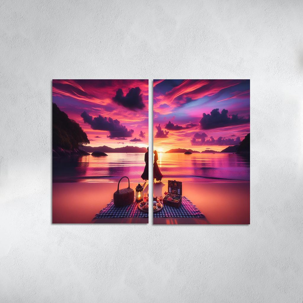 Sunset Vista Romantic Getaway Modern Paintings Frame