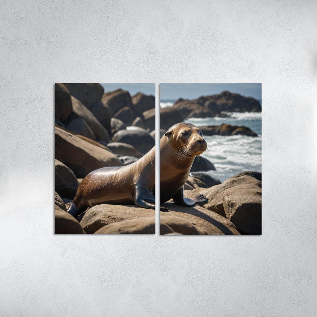 The Playful Sea Lion Acrobats Of The Ocean Canvas Paintings Frame