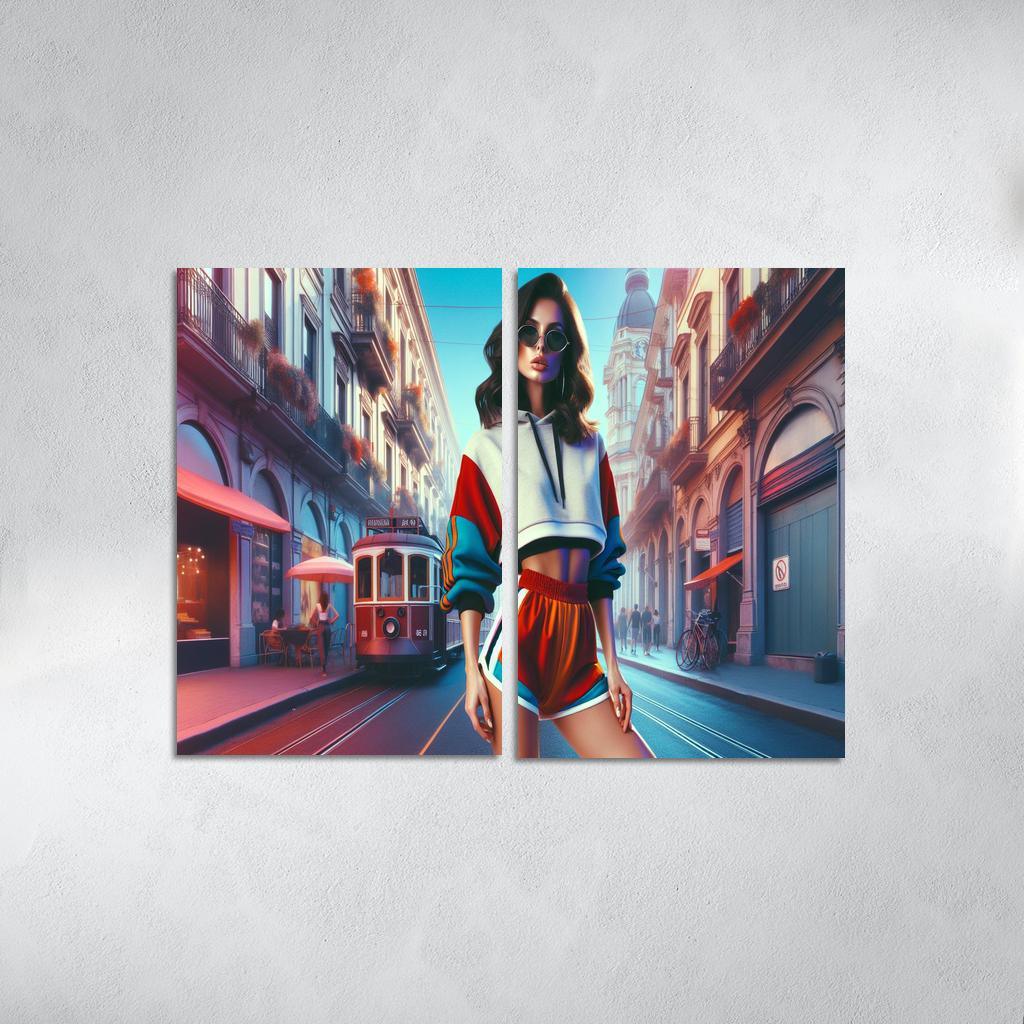 Retro Sport Vintage Athletic Wear Multi-panel Paintings