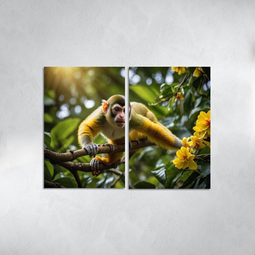 The Agile Squirrel Monkey Playful Acrobat Of The Canopy Modern Paintings Frame