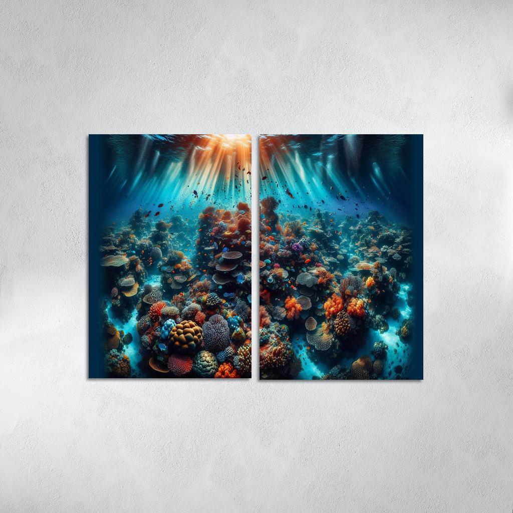 Coral Garden Underwater Paradise Custom Paintings Frame