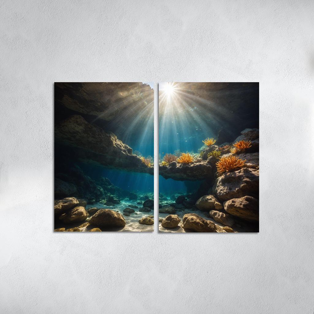 The Inspiring Depths Of Crystal Clear Waters Multi-panel Paintings