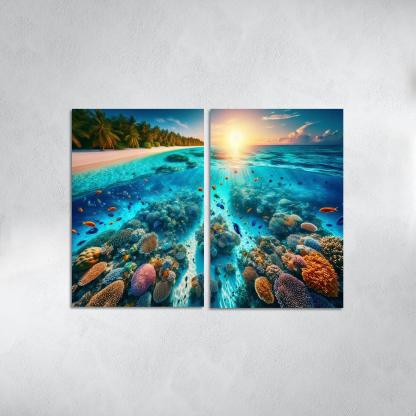 Coral Lagoon Underwater Exploration Paradise Premium Artwork Frames