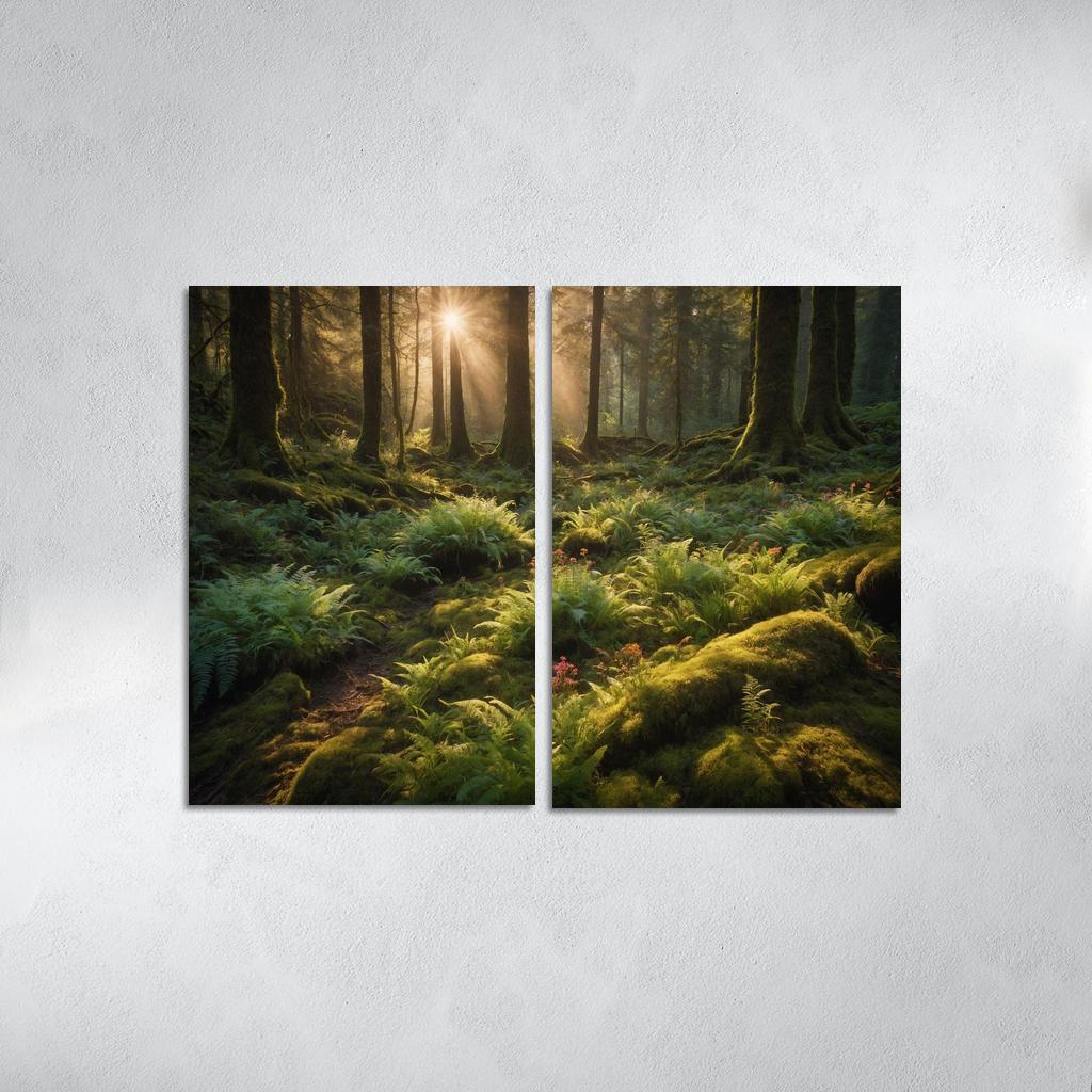 The Luminous Glades Of The Enchanted Forest Multi-panel Paintings