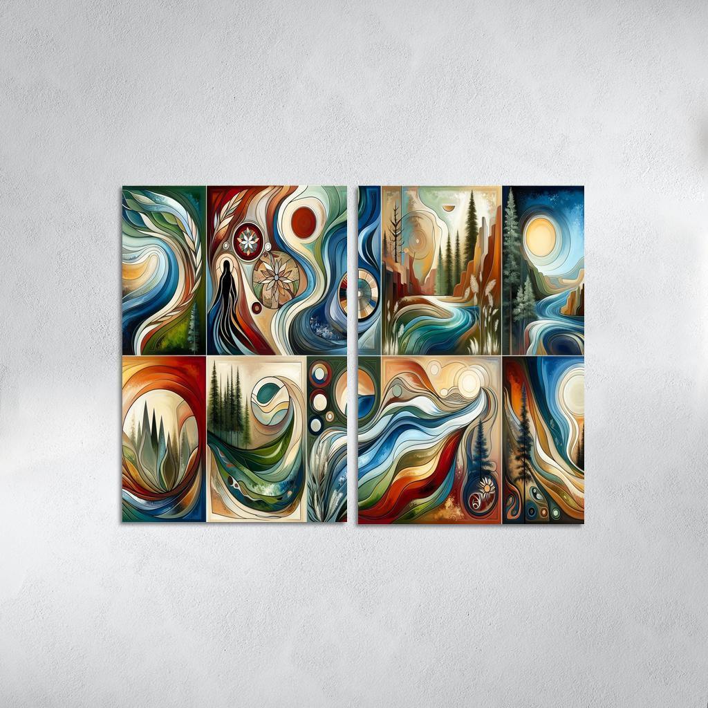 Voices Of The Past Indigenous Wisdom And Stewardship Multi-panel Paintings