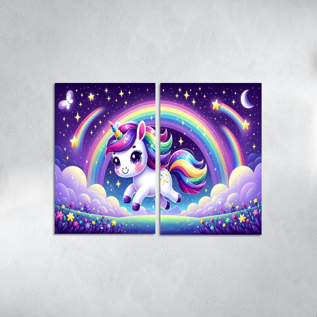 Starry Unicorn - Fantasy Delight Framed Paintings