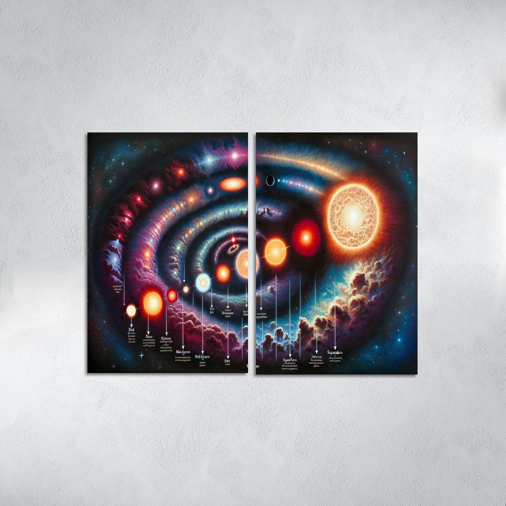 The Life Cycle Of Stars From Nebula To Supernova Abstract Paintings Frame