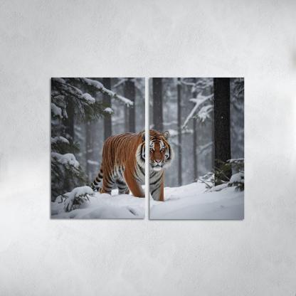 The Powerful Siberian Tiger The Forest's Ghost Canvas Paintings Frame