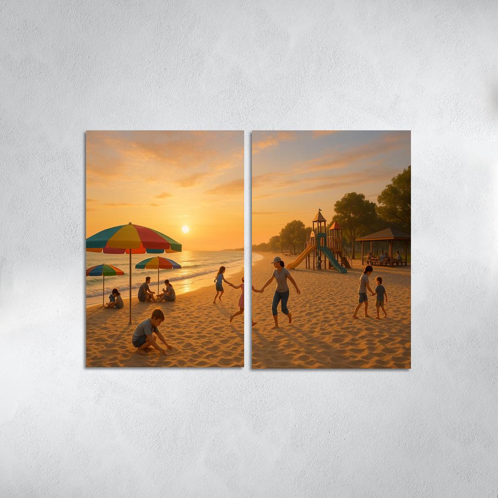 Sunrise Beach Calm And Family Friendly Custom Paintings Frame