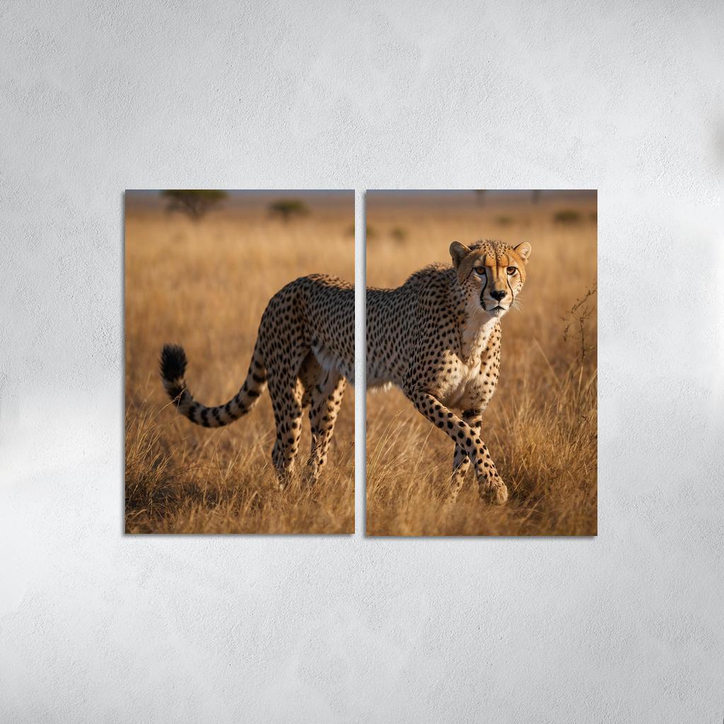The Agile Cheetah Sprinting Across The Savanna Framed Paintings