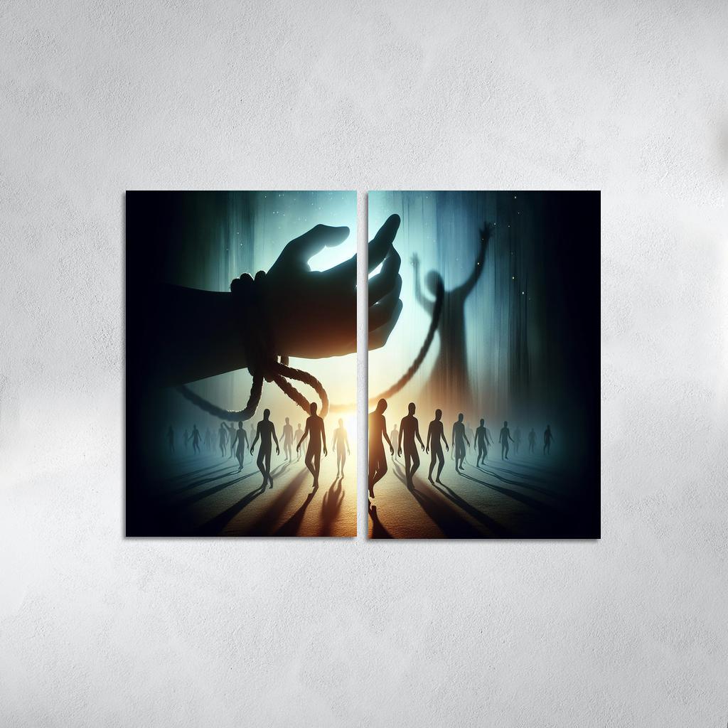 Invisible Threads Art on Human Trafficking Awareness 2 Piece HD Canvas Wall Art-Original Frame