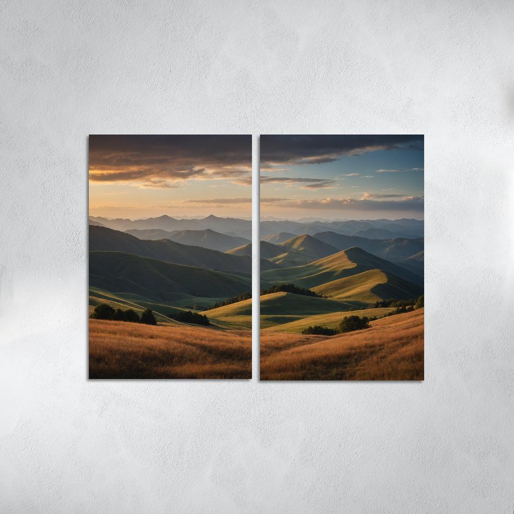 The Splendor Of Distant Mountain Ranges Oil Paintings Frame