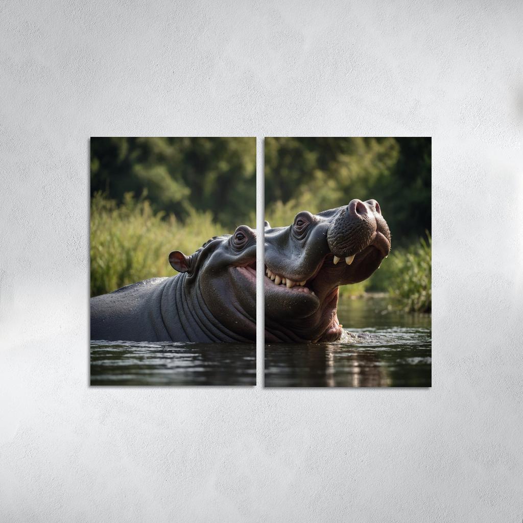 The Imposing Hippopotamus The River Giant Framed Paintings