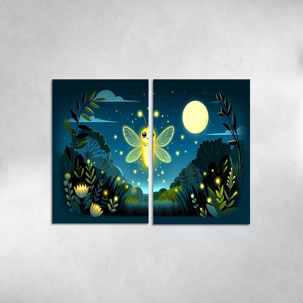 Glowing Firefly Modern Paintings Frame