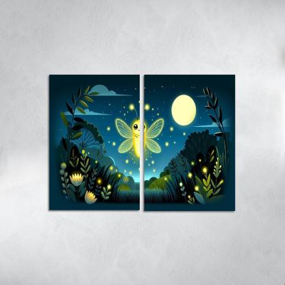 Glowing Firefly Modern Paintings Frame