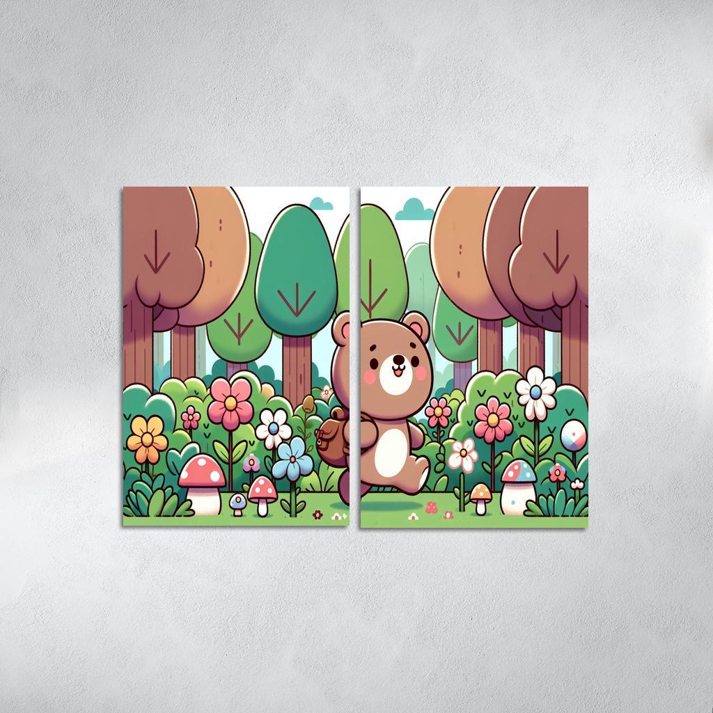 Brave Bear - Woodland Buddy Framed Paintings
