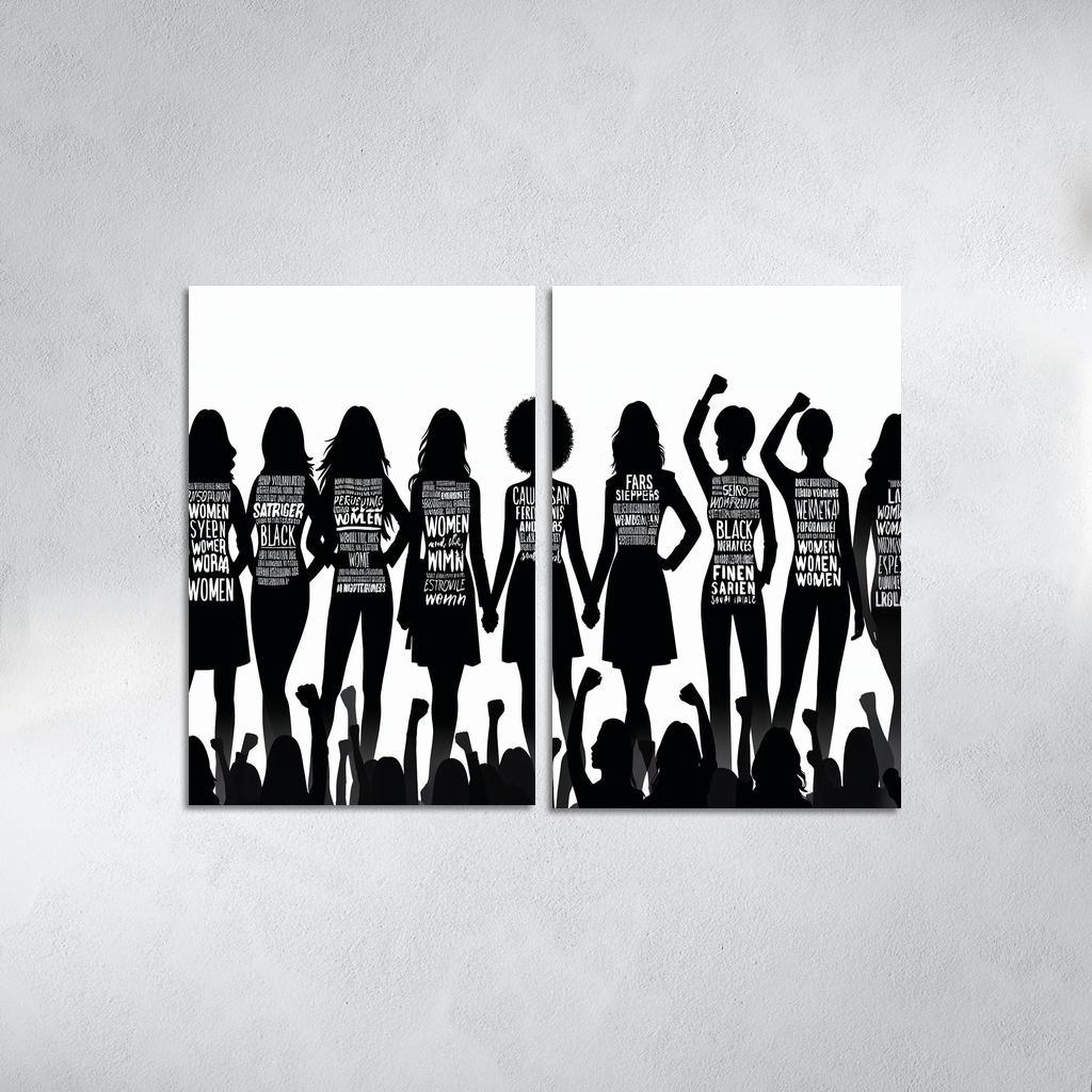 Voices of Change Empowering Women through Art 2 Piece HD Canvas Wall Art-Original Frame