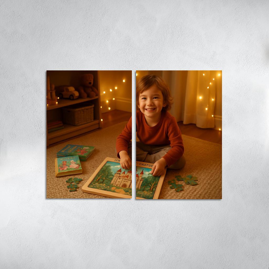 Fairy Tale Castle Puzzle Board Oil Paintings Frame