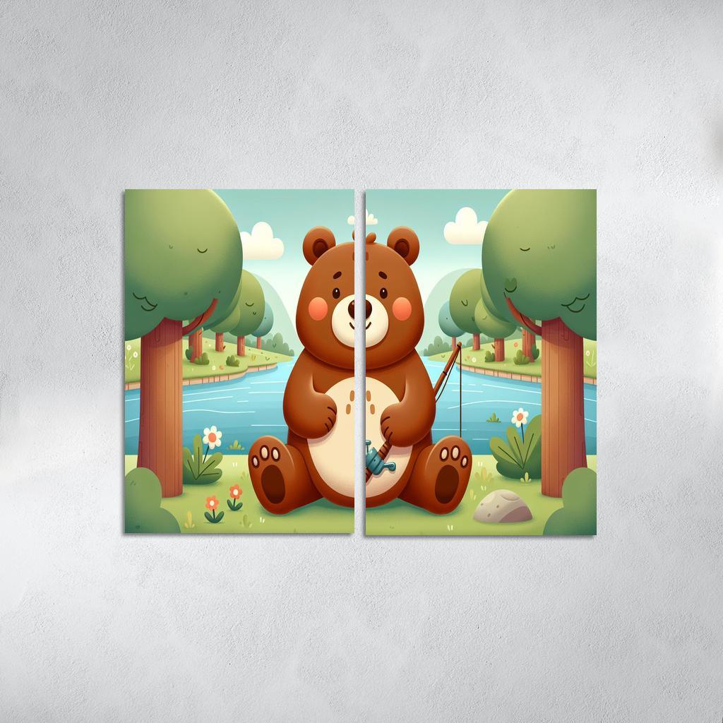 Bubbly Bear - Forest Adventures Framed Paintings