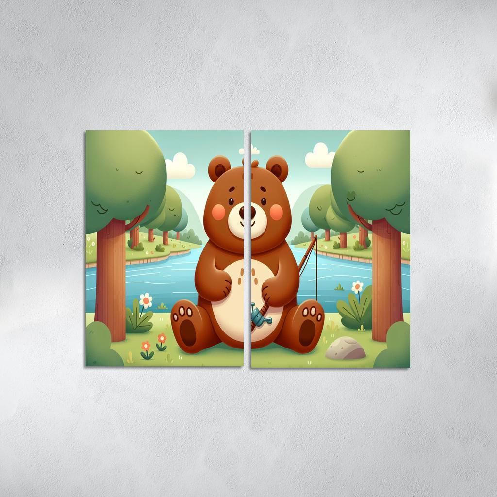Bubbly Bear - Forest Adventures Framed Paintings