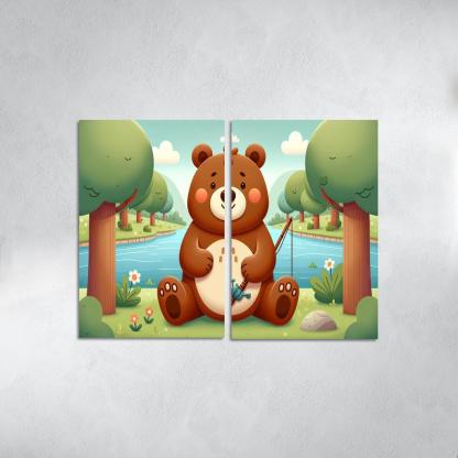 Bubbly Bear - Forest Adventures Framed Paintings