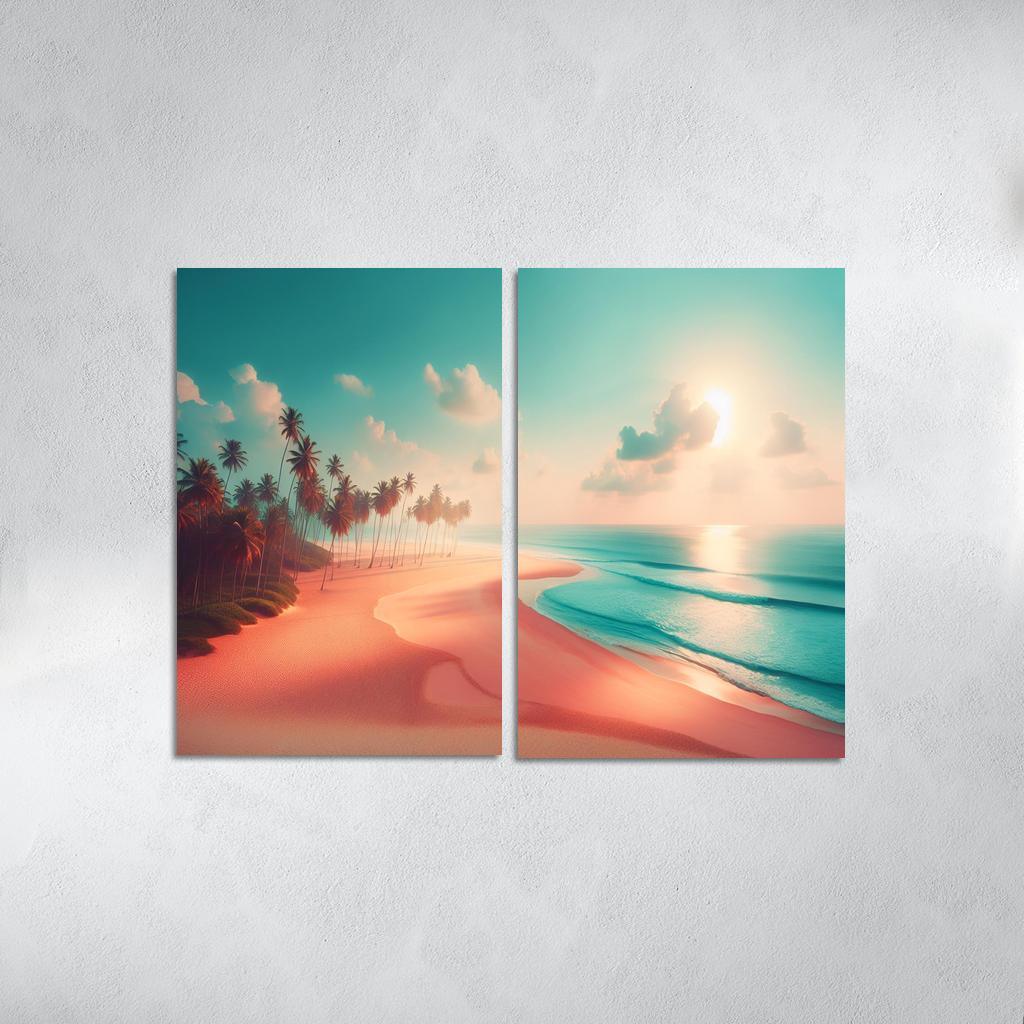 Peach Oasis Relaxing Island Vibes Premium Artwork Frames