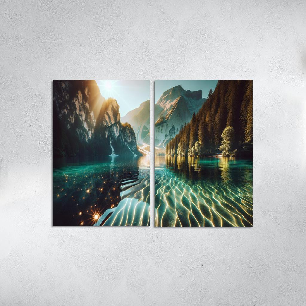 The Shimmering Surface Of Crystal Lake Custom Paintings Frame