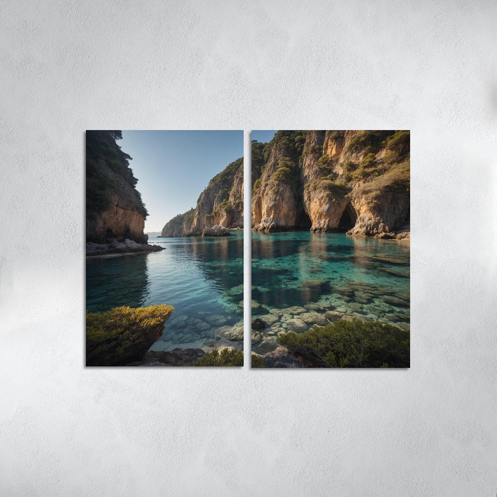 The Prismatic Bay Of Crystal Shores Modern Paintings Frame