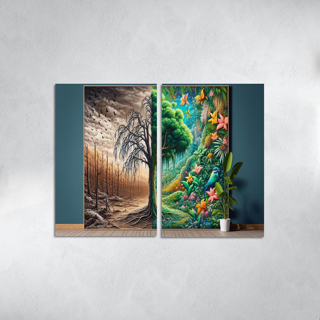 The Last Breath A Call for Climate Justice 2 Piece HD Canvas Wall Art-Original Frame