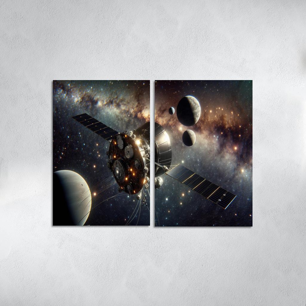 The Journey Of Space Probes A Cosmic Odyssey Abstract Paintings Frame