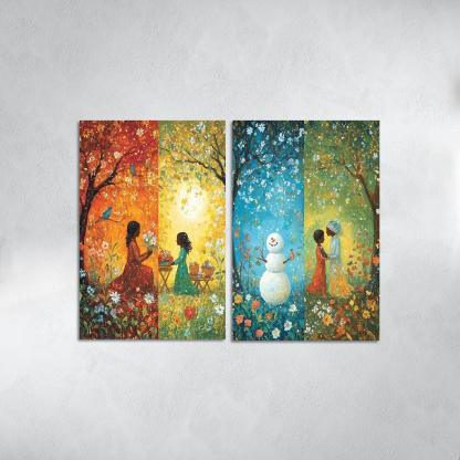 Seasons Of Love The Cycle Of Nurturing Custom Paintings Frame