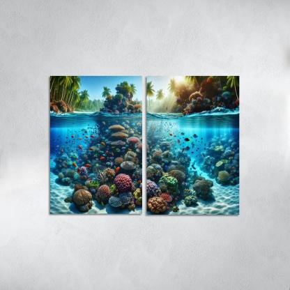 Coral Reef Escape An Underwater Wonderland Canvas Paintings Frame