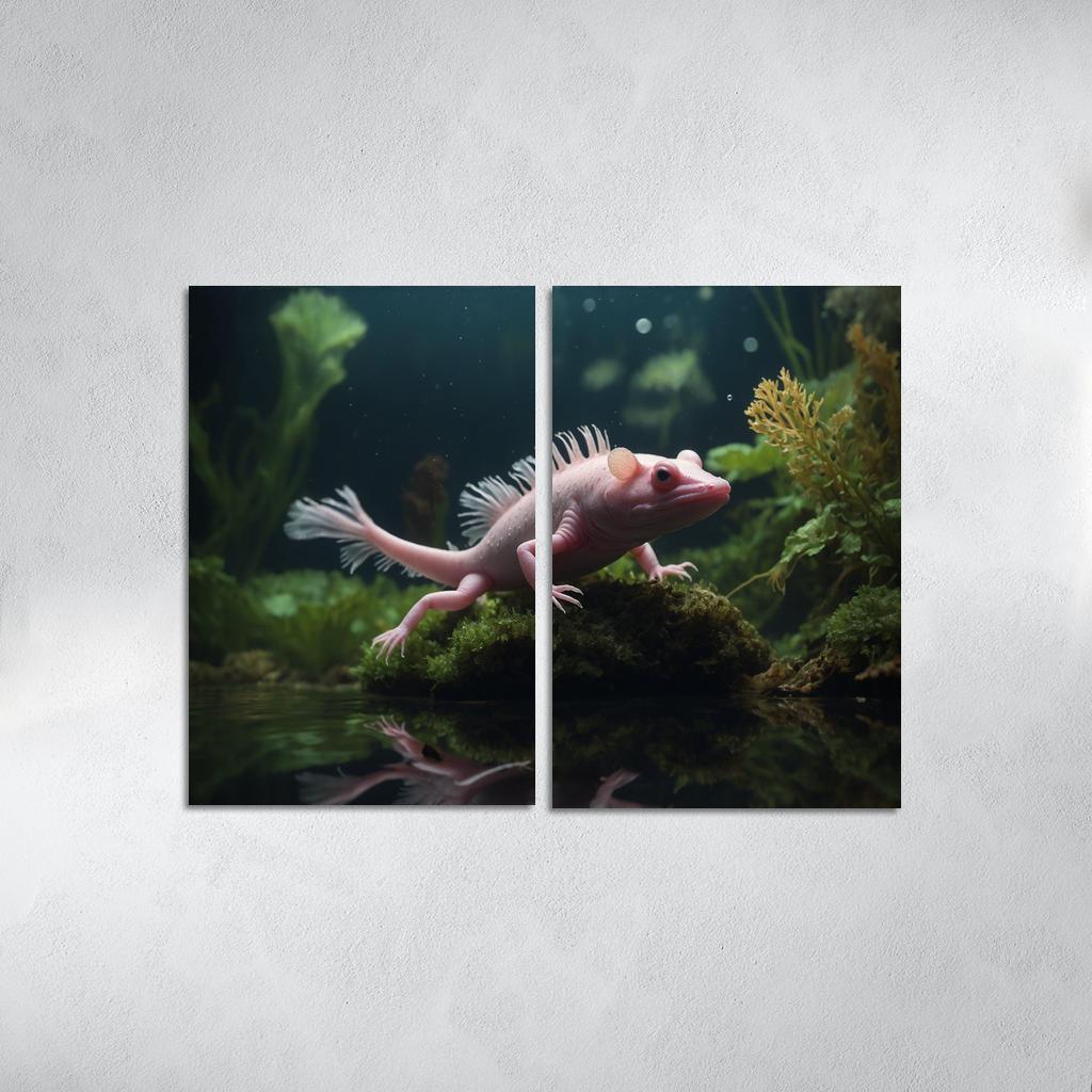 The Mysterious Axolotl Nature's Living Fossil Framed Paintings