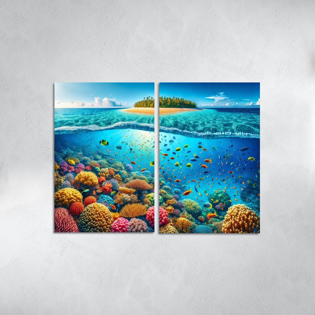 Coral Vista Underwater Wonderland Abstract Paintings Frame