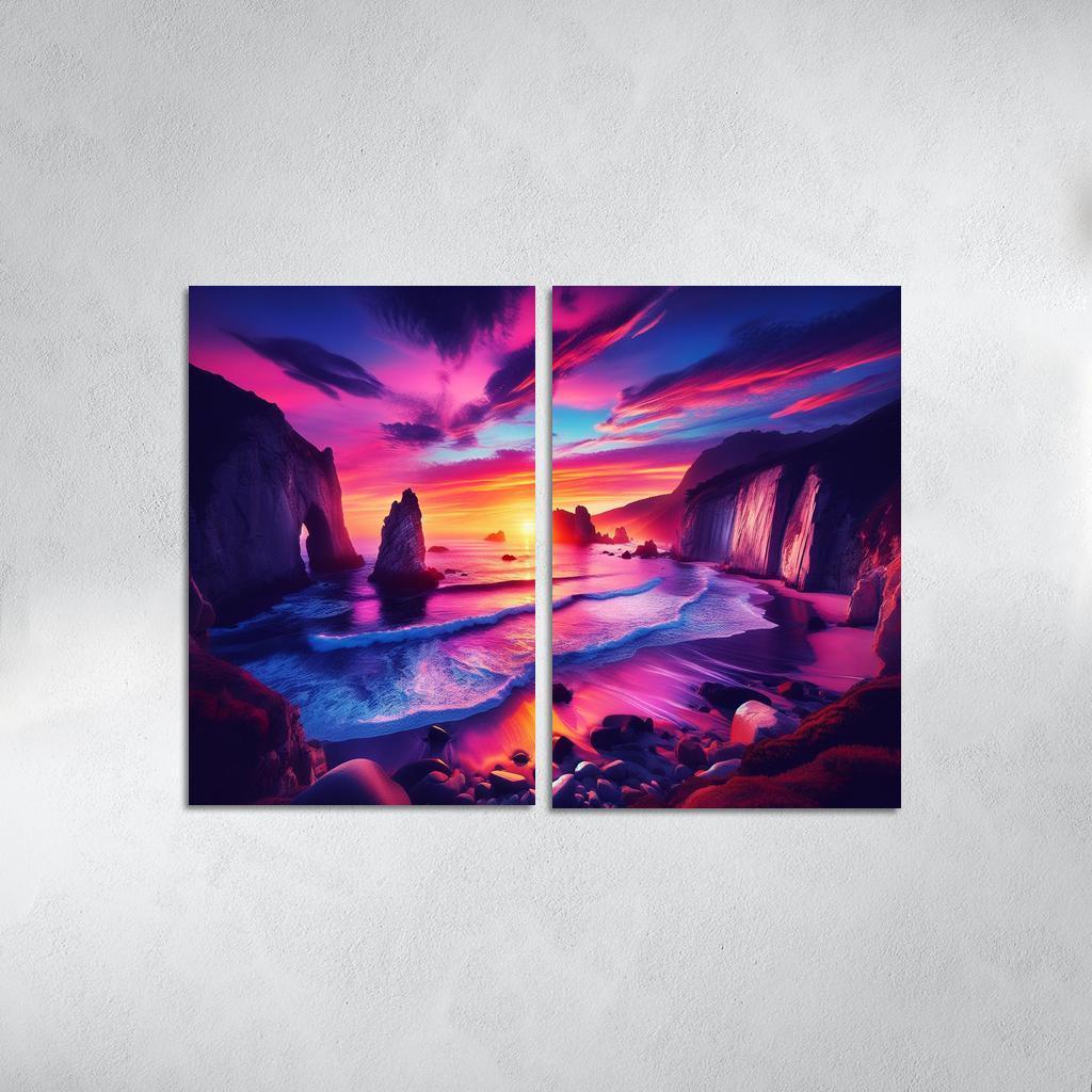 Crescent Bay Sunset Retreat Abstract Paintings Frame