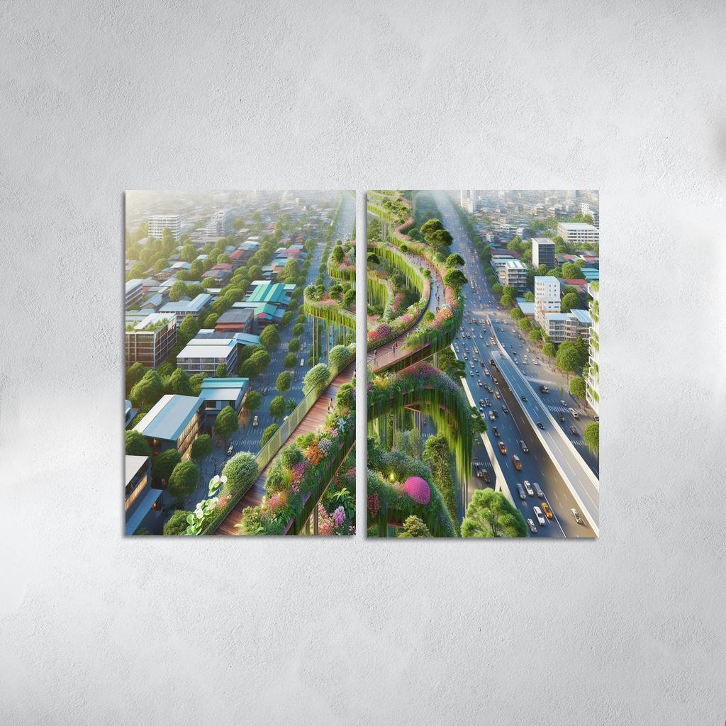 Elevated Green Walkways Custom Paintings Frame