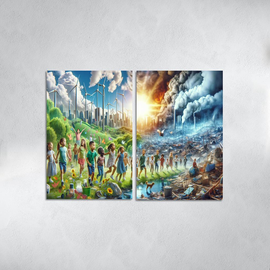 Future Generations Advocating For Climate Action Multi-panel Paintings