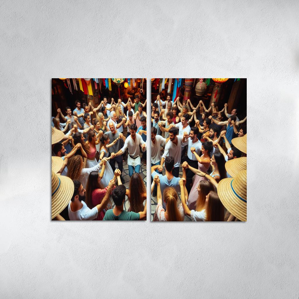 Zorba Dance The Joy Of Greek Culture Modern Paintings Frame