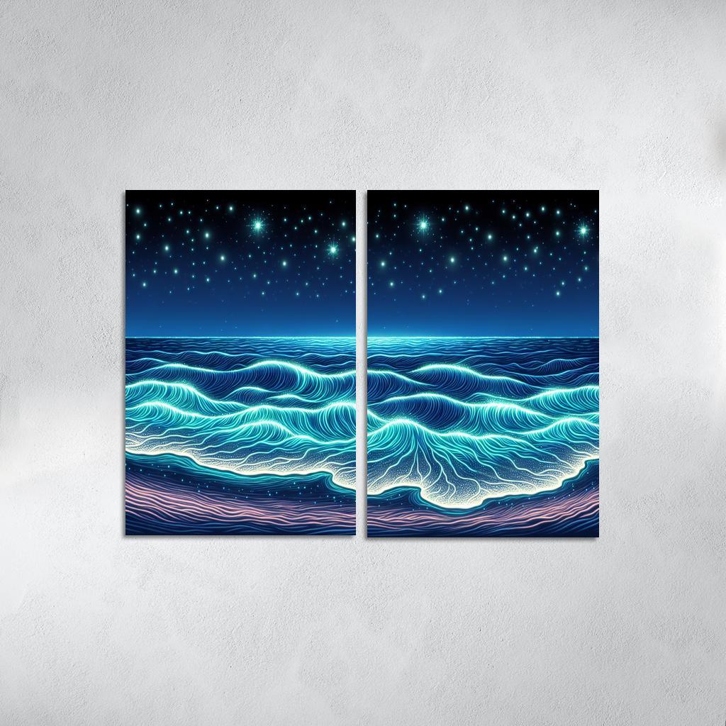Glowing Waters Nighttime Enchantment Custom Paintings Frame