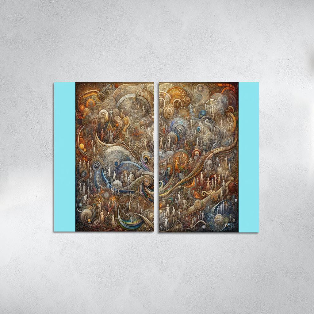 Interwoven Stories of Existence 2 Piece HD Canvas Wall Art-Original Frame