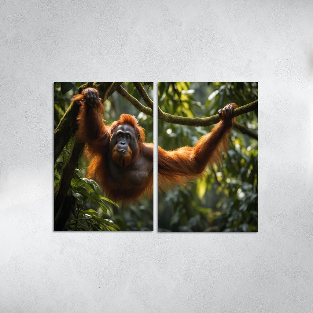 The Striking Bornean Orangutan The Gentle Giant Of The Jungle Modern Paintings Frame