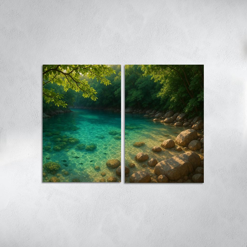 Hidden Lagoon Cove Serene Escape Custom Paintings Frame