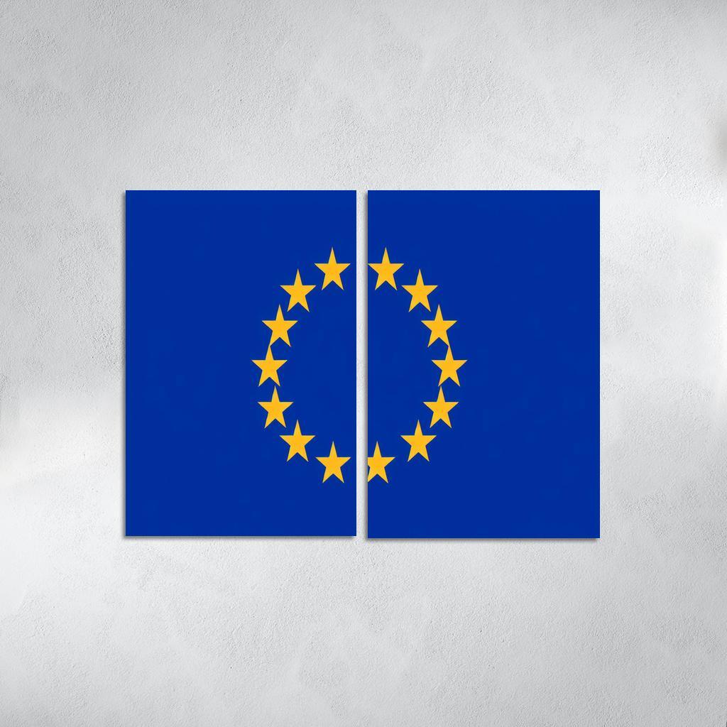Symbol of Innovation The Flag of the European Union 2 Piece HD Canvas Wall Art-Original Frame