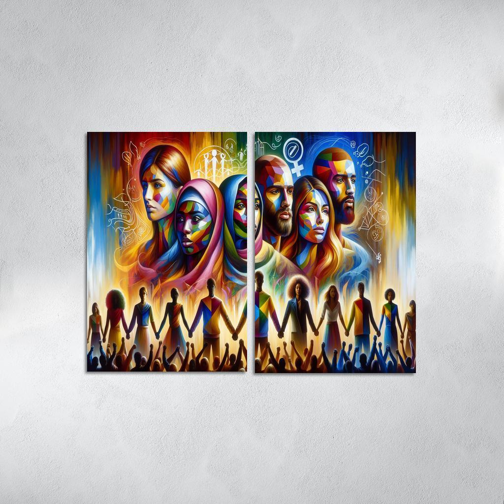 Echoes Of Equality Gender Justice Through Art Multi-panel Paintings