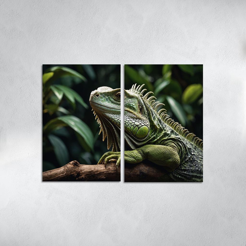 The Mysterious Green Iguana A Lizard Of The Tropics Canvas Paintings Frame