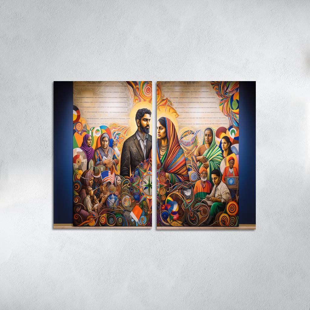 Breaking Boundaries The Journey Of Immigration Multi-panel Paintings