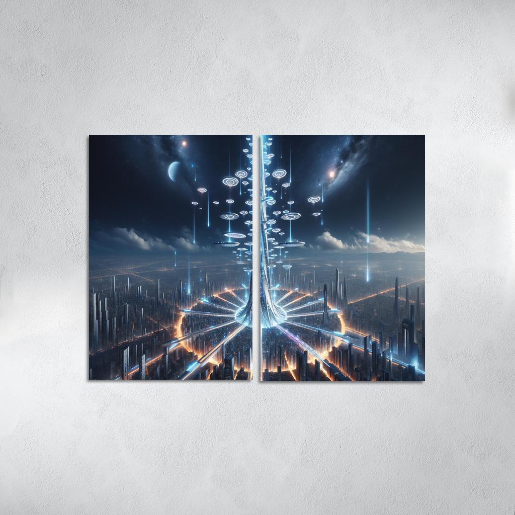 The Technomancer's Spire 2 Piece HD Canvas Wall Art-Original Frame