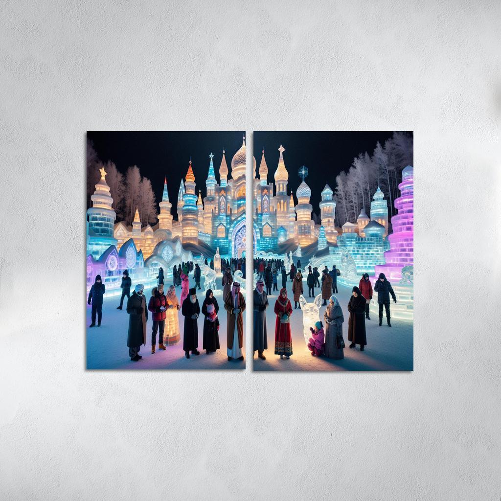 Harbin Ice And Snow Festival Canvas Paintings Frame